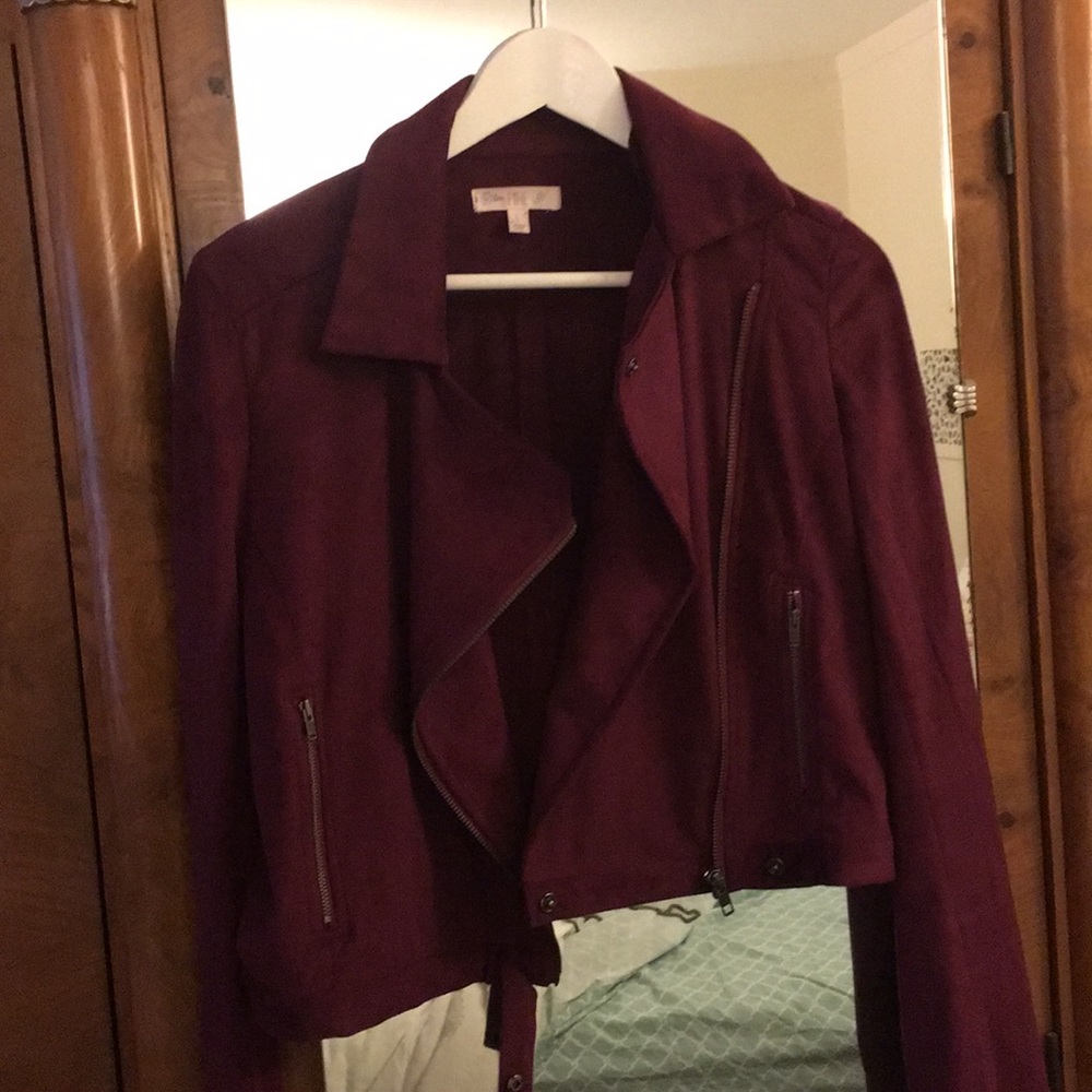 Fuchsia biker jacket